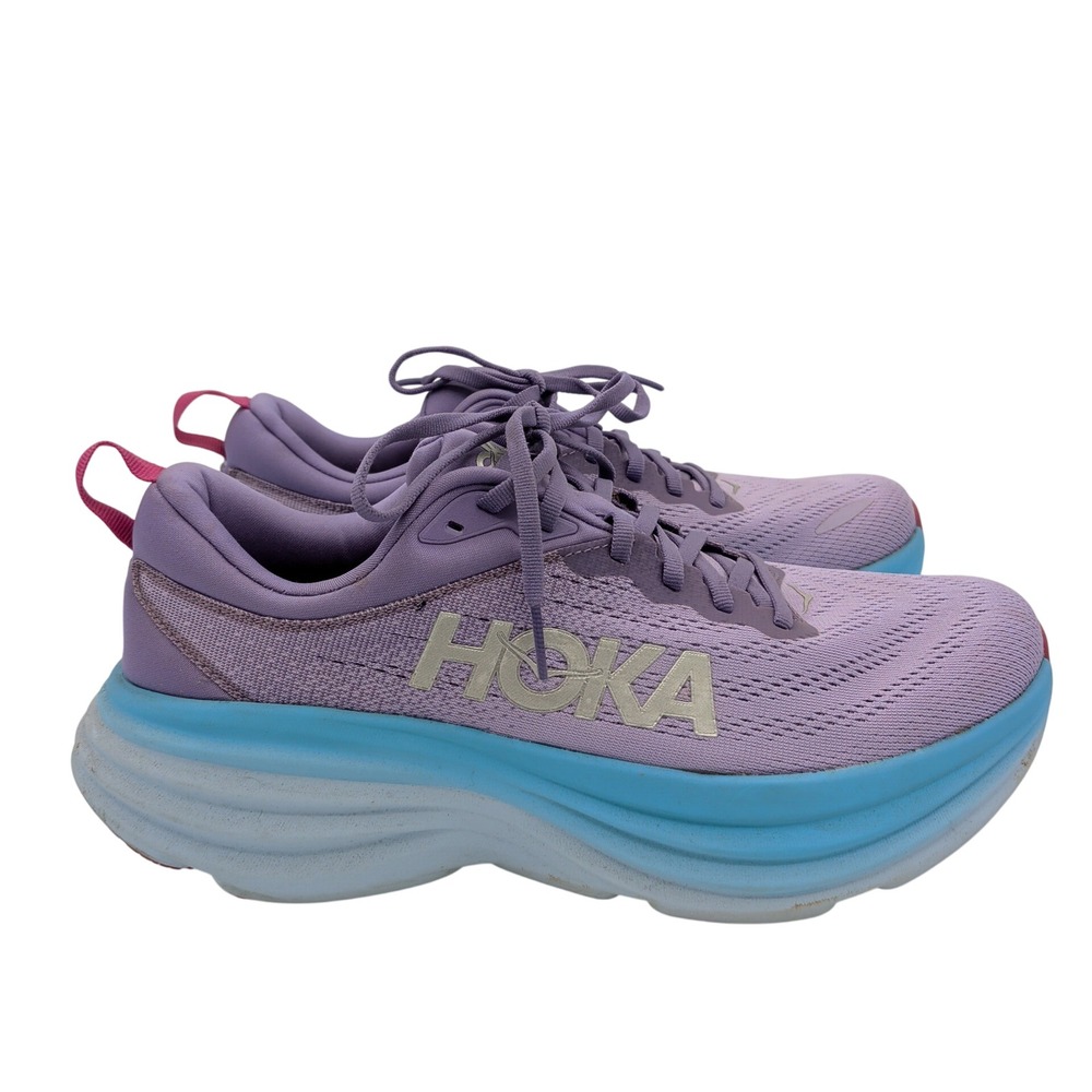 Hoka One One Bondi 8 Womens 10B Running Shoes Coastal Sky Purple 1127952-CVPL